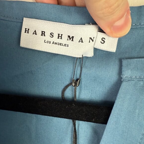 Harshman Penelope Blouse Small Blue 100% Cotton Long Sleeve Top NWT Women’s - Picture 5 of 9